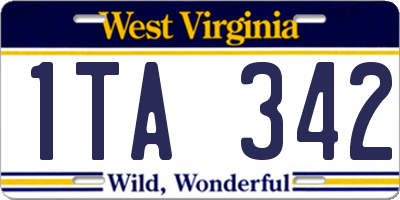 WV license plate 1TA342