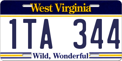WV license plate 1TA344