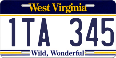 WV license plate 1TA345