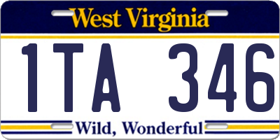 WV license plate 1TA346