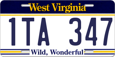 WV license plate 1TA347