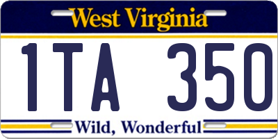 WV license plate 1TA350