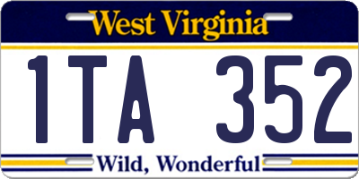WV license plate 1TA352