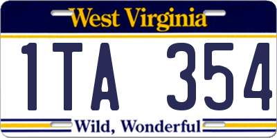 WV license plate 1TA354