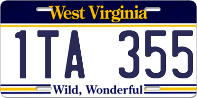 WV license plate 1TA355