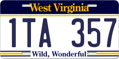 WV license plate 1TA357