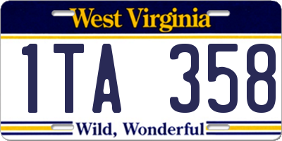 WV license plate 1TA358
