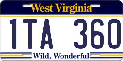 WV license plate 1TA360