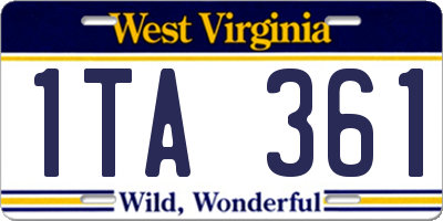 WV license plate 1TA361