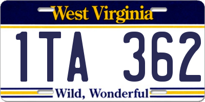 WV license plate 1TA362