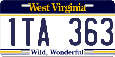 WV license plate 1TA363