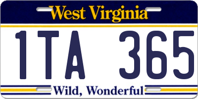 WV license plate 1TA365