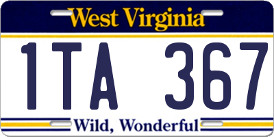 WV license plate 1TA367