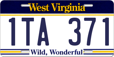 WV license plate 1TA371