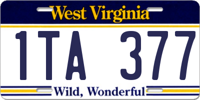 WV license plate 1TA377