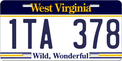 WV license plate 1TA378