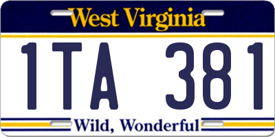 WV license plate 1TA381