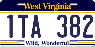 WV license plate 1TA382