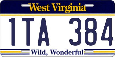 WV license plate 1TA384