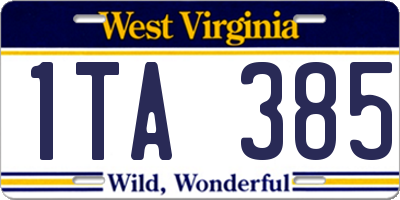 WV license plate 1TA385