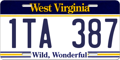 WV license plate 1TA387
