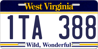 WV license plate 1TA388