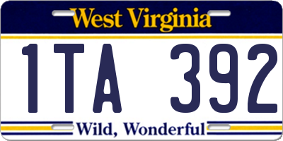 WV license plate 1TA392