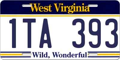 WV license plate 1TA393