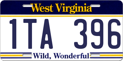 WV license plate 1TA396