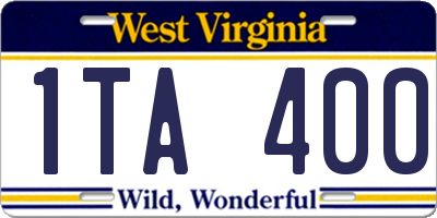 WV license plate 1TA400