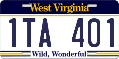 WV license plate 1TA401