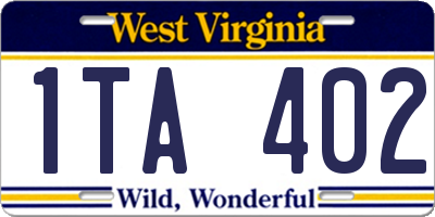 WV license plate 1TA402