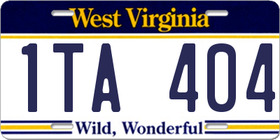 WV license plate 1TA404