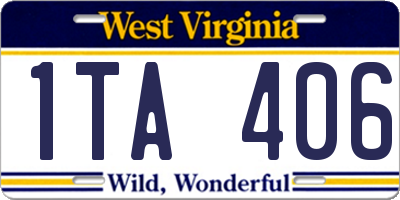 WV license plate 1TA406