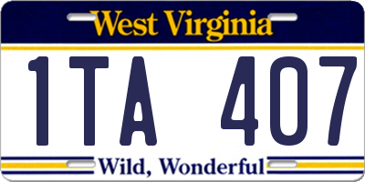 WV license plate 1TA407
