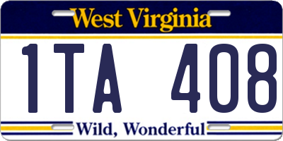 WV license plate 1TA408