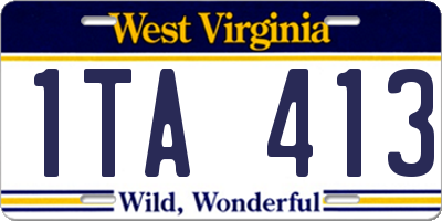 WV license plate 1TA413