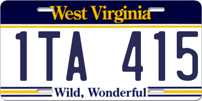 WV license plate 1TA415