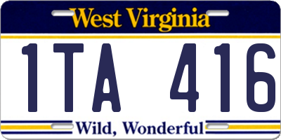 WV license plate 1TA416