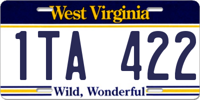 WV license plate 1TA422