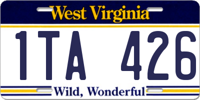 WV license plate 1TA426