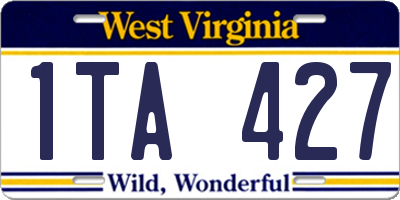 WV license plate 1TA427