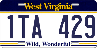 WV license plate 1TA429
