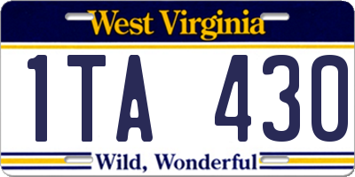 WV license plate 1TA430