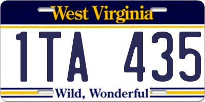 WV license plate 1TA435