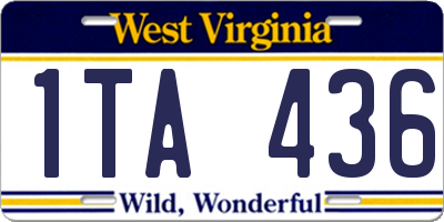WV license plate 1TA436