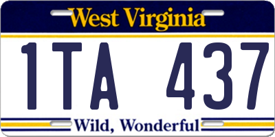 WV license plate 1TA437