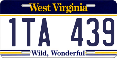WV license plate 1TA439