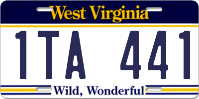 WV license plate 1TA441