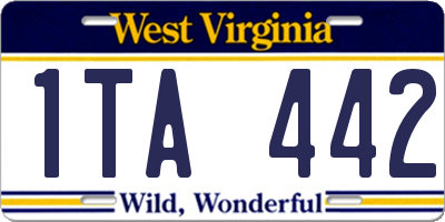 WV license plate 1TA442